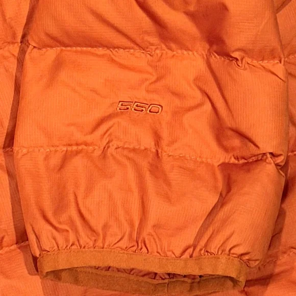 The North Face 550 Down Fill Puffer Jacket Orange Men XL